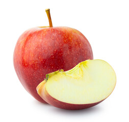 Clipping path red apple fruit isolated on white background