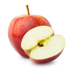Clipping path red apple fruit isolated on white background