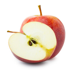 Clipping path red apple fruit isolated on white background