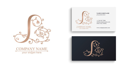 Premium Vector L logo. Monnogram, lettering and business cards. Personal logo or sign for branding an elite company.