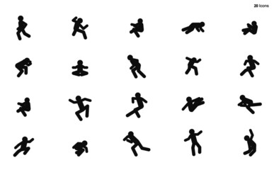 Set of people action pictogram stock illustration Icon