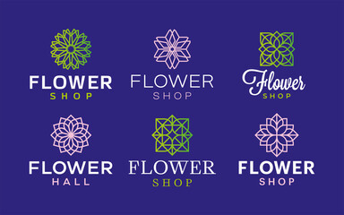 Fototapeta na wymiar Modern professional logos for flowers shop or flowers hall