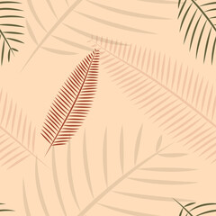 Seamless pattern with tropical leaves. Vector illustration-exotic plants. Fashionable Botanical fabric design.