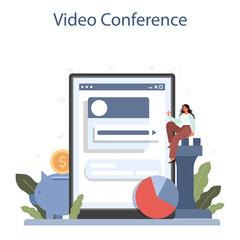 Development strategy online service or platform. Business planning.