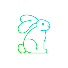 Cruelty free gradient linear vector icon. Creation of cosmetics without testing on animals. Animal rights movement. Thin line color symbols. Modern style pictogram. Vector isolated outline drawing