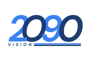 Happy New Year 2090. 2090 Vision Modern Design for Calendar, Greeting Cards, Invitations, Flyers or Prints