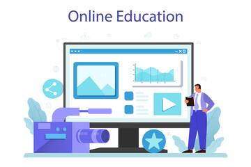 Public relations online service or platform. Idea of brand advertising