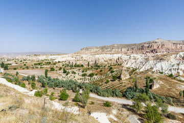Fototapeta na wymiar Red and Rose Valley in Cappadocia, Goreme national park, Turkey