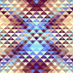 Fototapeta premium Seamless pattern of a triangles.. Aztec ornament. Vector image. Seamless pattern.