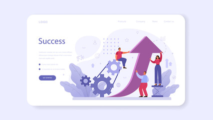 Business teamwork web banner or landing page. Idea of partnership