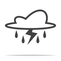 Storm cloud icon vector isolated