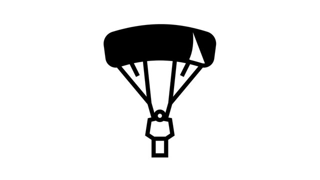 Wingsuiting Sport Icon Animation Wingsuiting Suit And Protection Helmet, Glasses And Gloves, Parachute And Hook Extreme Flying Tool