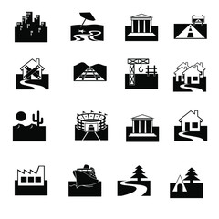 estate icons set