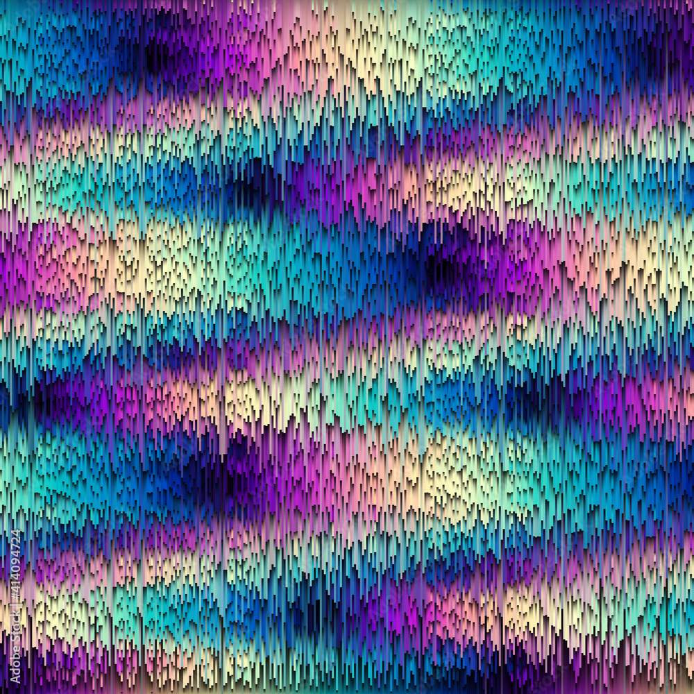 Leinwandbilder Abstract pattern with imitation of a grunge texture with thin lines. Pixel sorting style. Vector image.