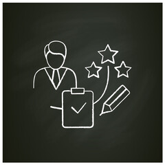 Personal assessment chalk icon.Personal growth concept. Self improvement and self realization. Business and career development. Human resources management. Isolated vector illustration on chalkboard