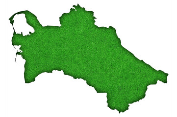 Karte von Turkmenistan auf grünem Filz