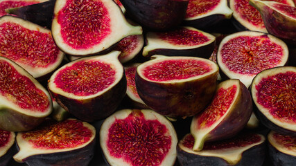 Tasty figs background. Top view.