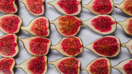 Tasty figs background. Top view.