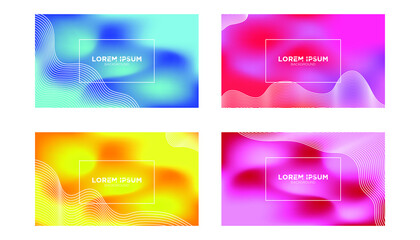 set of business card templates, mesh halftone background