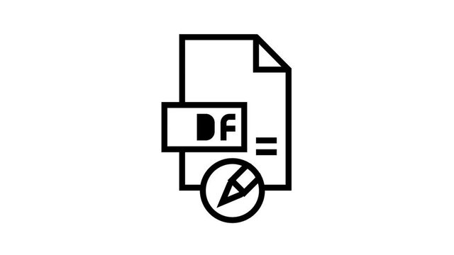 Pdf Electronic File Icon Animation Pdf Document Format Cut And Archiving, Locked And Editing, Download And Save