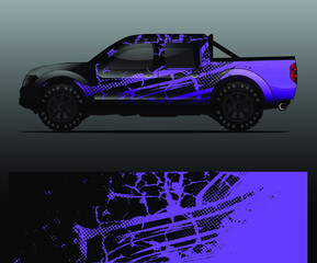 Naklejka premium Truck decal graphic wrap vector, abstract background