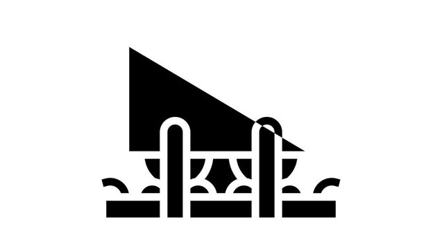 Chocolate Production Icon Animation Chocolate Factory Industry Manufacturing Equipment, Plant Heating Cocoa Machine, Conveyor