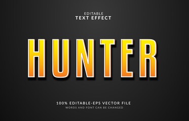 Hunter Editable text effect vector