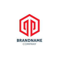 hexagonal logo design with geometry