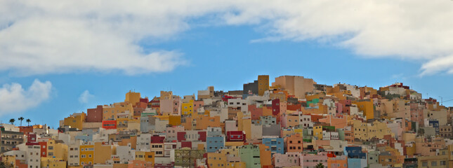 Panoramic view of the colorful neighborhood of Risco de San Juan