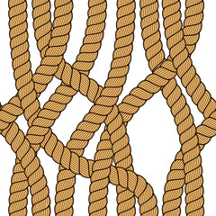 Seamless pattern rope woven vector, abstract illustrative background. Navy tangled marine ropes endless design. Usable for fabric, wallpaper, wrapping, web and print. © Sylverarts