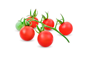 Cherry tomatoes isolated on white background.