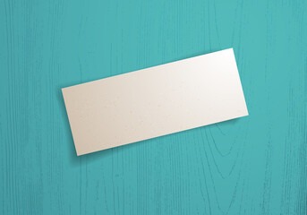 Blank paper sheet memo over wooden background vector realistic illustration, design element for message mockup.