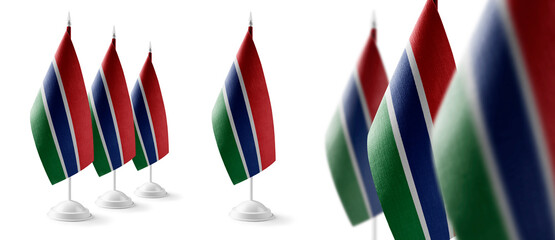 Set of Gambia national flags on a white background
