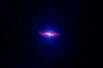 Spiral galaxy on a dark background. Elements of this image were furnished by NASA.