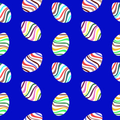 Colored easter eggs seamless pattern,