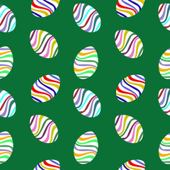 Colored easter eggs seamless pattern,
