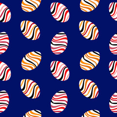 Colored easter eggs seamless pattern,