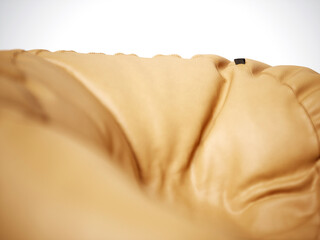 Brown soft leather beanbag