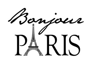 Slogan Print design 'Bonjour Paris'  © Ministry of Graphics
