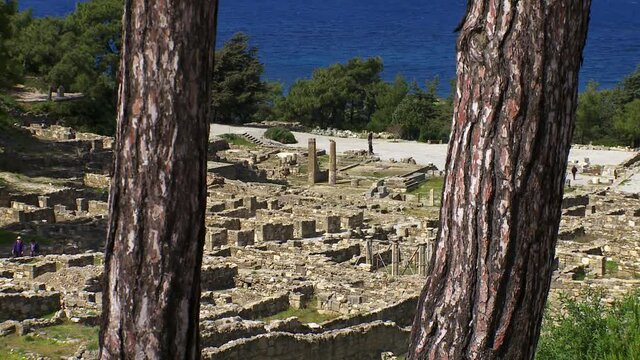 Rhodes Greece Kamiros The ancient city was built on three levels. At the top of the hill was the acropolis, with the temple complex of Athena