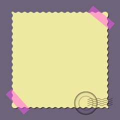 Fototapeta premium The basis for the banner in the form of a postage stamp with a stamp