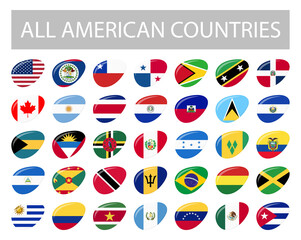 all country flags of America