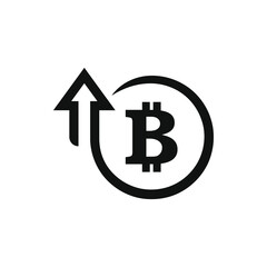 Bitcoin growth icon concept isolated on white background. Vector illustration