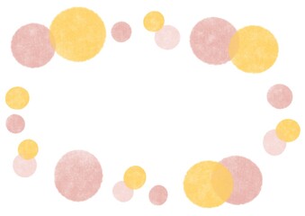 水彩　丸のフレーム
