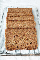 Traditional german rye bread with seeds