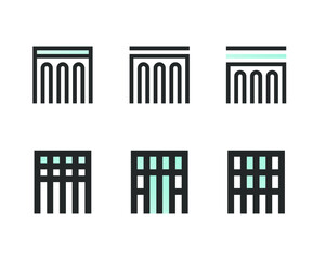 Set of architectural abstract sings. Best for logotypes. Logo design