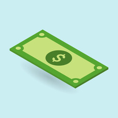 Dollar bill. vector illustration in isometric style. 3d money icon. 