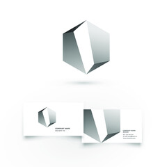 Black and white modern icon design logo element with business card template. Best for identity and logotypes.