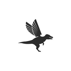 dinosaur with wings  icon vector illustration design