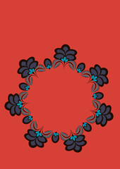 Cover for a book or notepad, postcard - stylized flowers and plants.